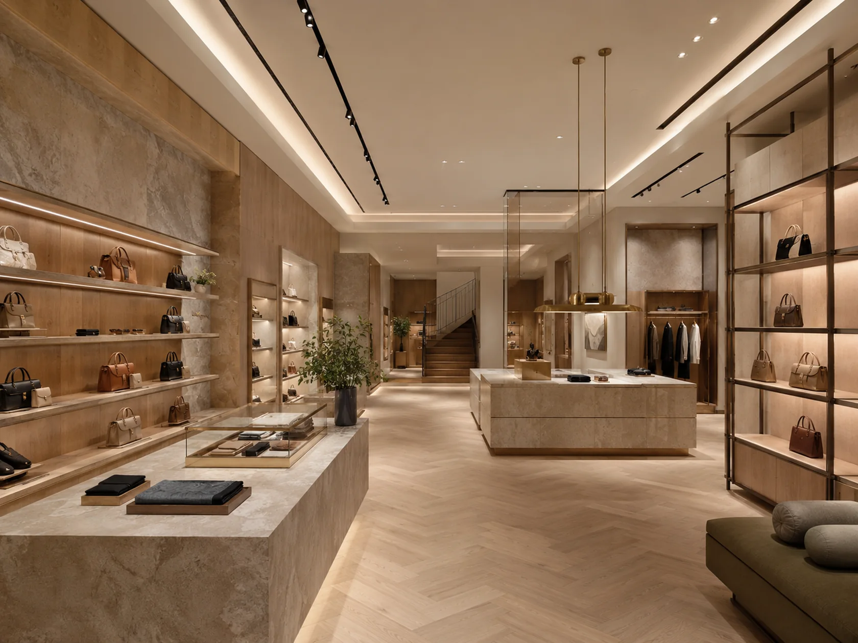 Storage and shelving concept showing precise shelf alignment